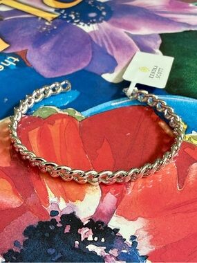 Kendra Scott Silver Twisted Link Cuff Bracelet NWT